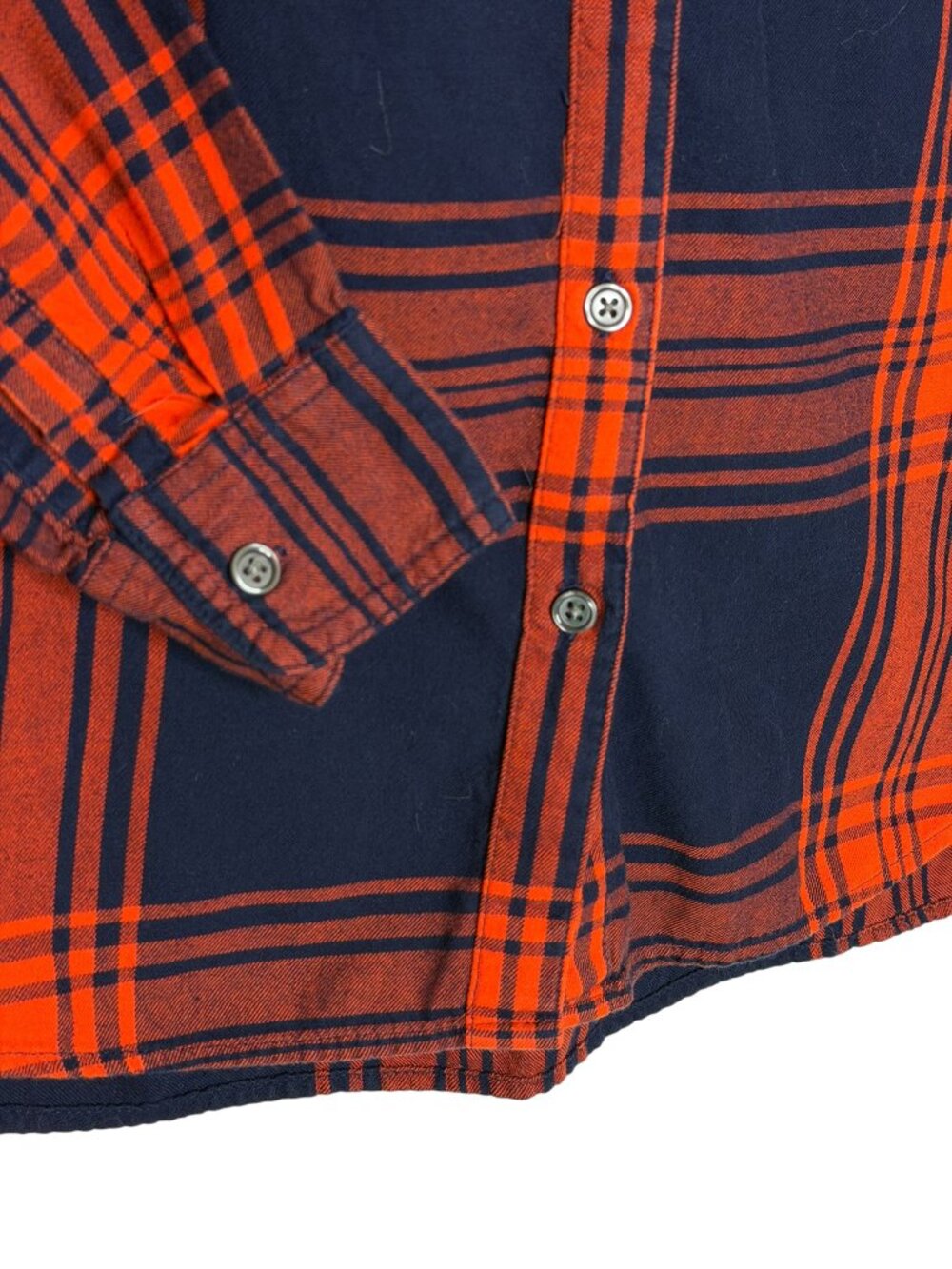Old Navy The Classic Shirt Top Blouse Flannel Plaid Womens Red Navy Blue M - Picture 3 of 7